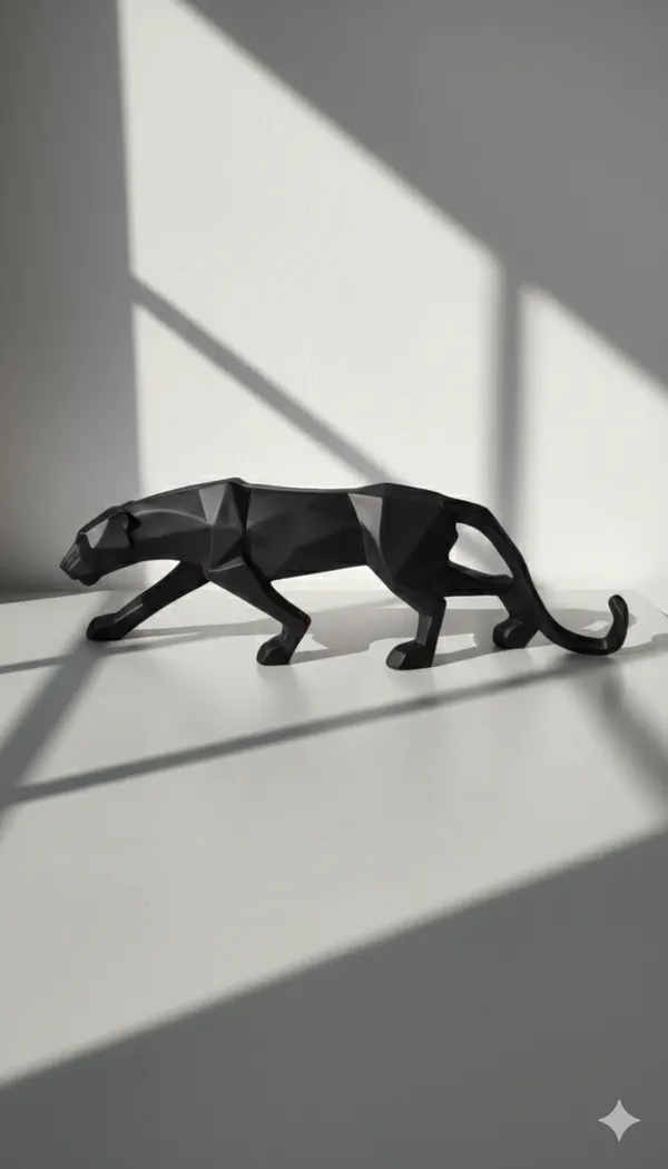 Modern_Geometric_Panther_Figurine