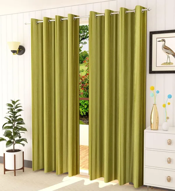 Green_Polyester_Plain_Curtain_For_Living_&_Bed_Room_(Pack_of_2)