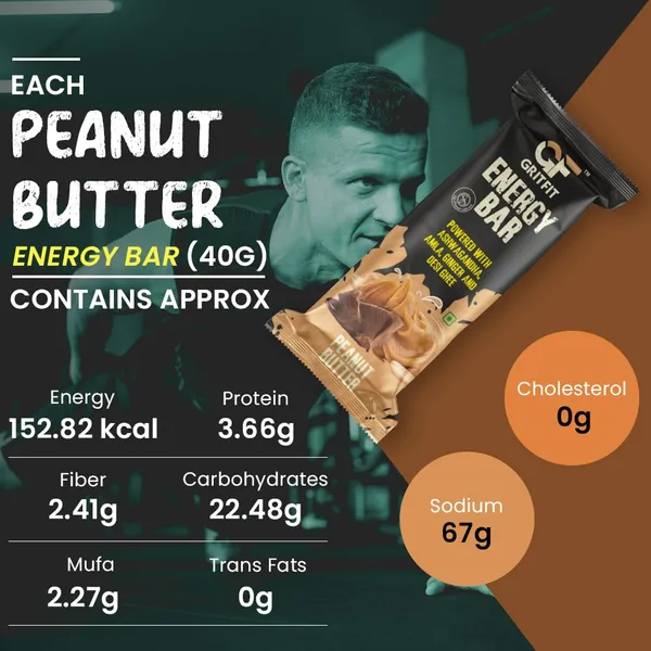 GRITFIT_Superfood_40_grams_Energy_Bar_Peanut_Butter_[Pack_of_6],_3.66g_Protein_&_2.41g_Fiber_Per_Bar,_Nutrient-Rich_Snack,_No_Preservatives,_Cholesterol_or_Trans_Fats,_100%_Veg_for_Energy_&_Immunity