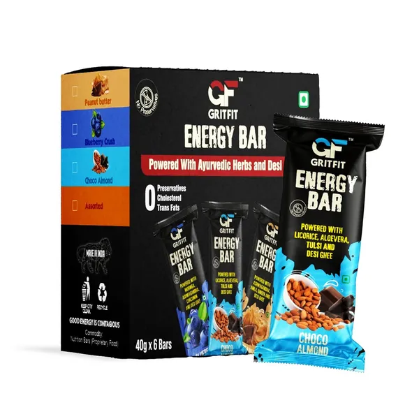 GRITFIT_Superfood_Choco_Almond_40_grams_Energy_Bar_[Pack_of_6],_3.62g_Protein_and_2.87g_Fiber_Per_Bar,_Nutrient-Rich_Snack,_No_Preservatives,_Cholesterol_or_Trans_Fats,_100%_Veg_for_Energy_&_Immunity