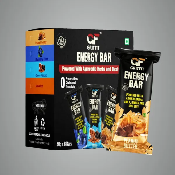 GRITFIT_Superfood_40_grams_Energy_Bar_Peanut_Butter_[Pack_of_6],_3.66g_Protein_&_2.41g_Fiber_Per_Bar,_Nutrient-Rich_Snack,_No_Preservatives,_Cholesterol_or_Trans_Fats,_100%_Veg_for_Energy_&_Immunity