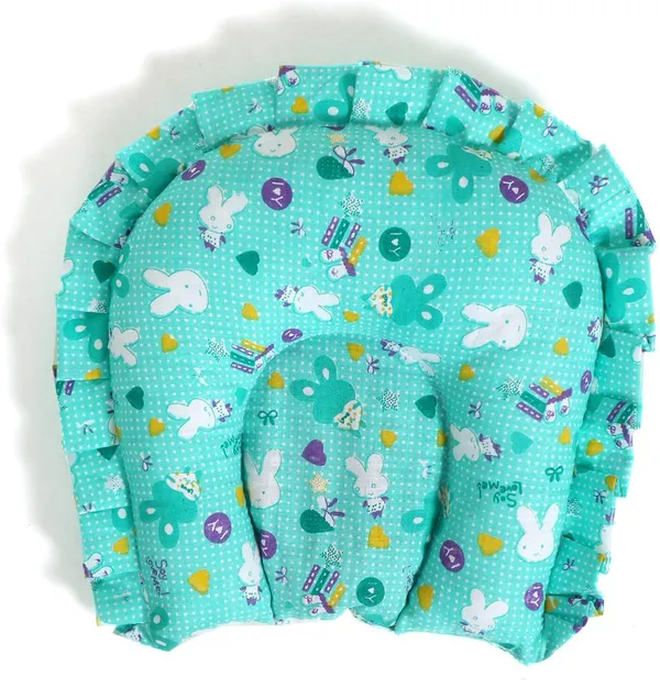 Green_Cotton_Smiley_Baby_Pillow_For_Bed_Room