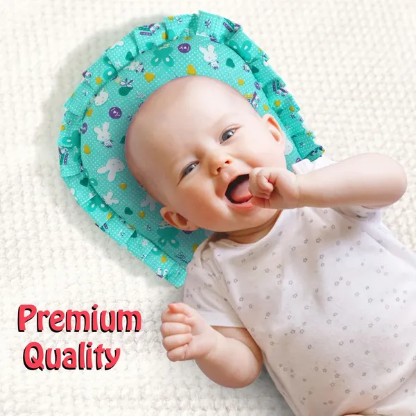 Green_Cotton_Smiley_Baby_Pillow_For_Bed_Room