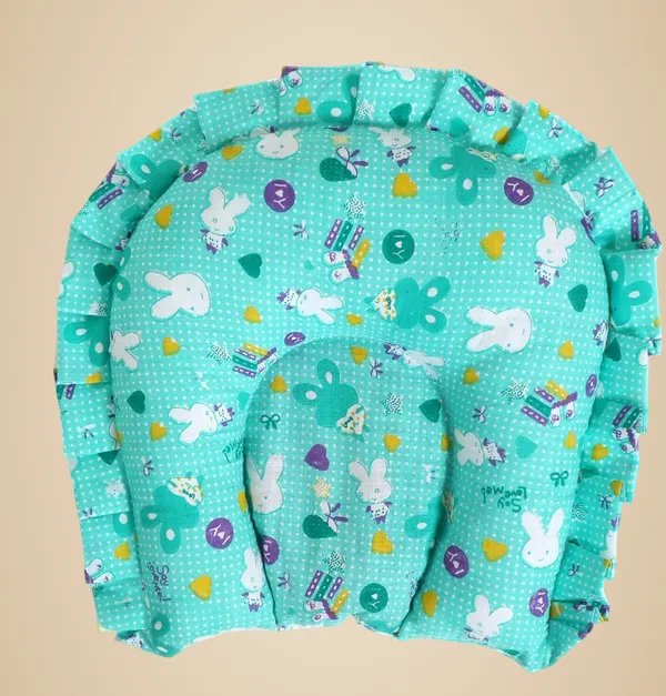 Green_Cotton_Smiley_Baby_Pillow_For_Bed_Room