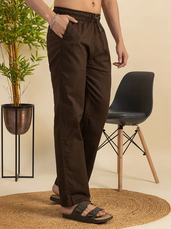 Dark_Brown_Linen_TrackPants