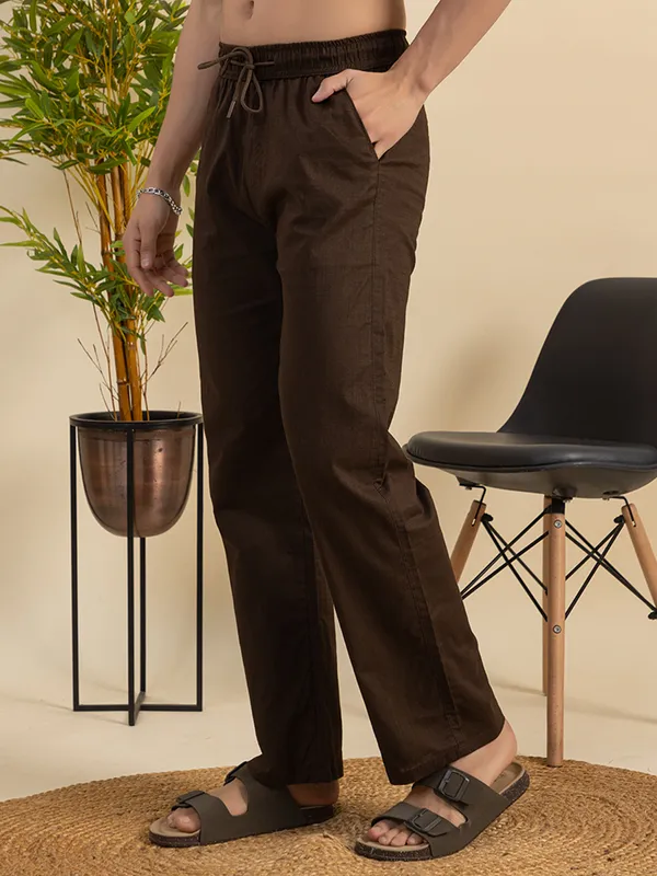 Dark_Brown_Linen_TrackPants