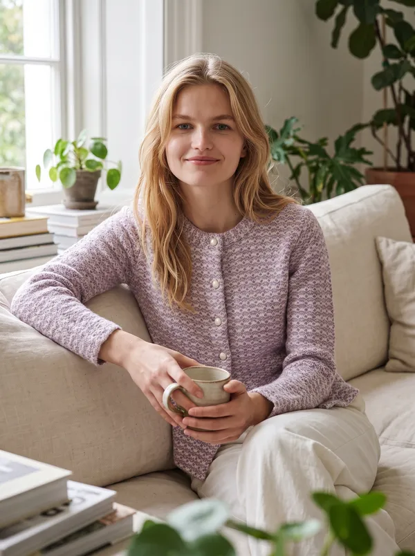 Women's_Geometric_Pattern_Cardigan_Purple
