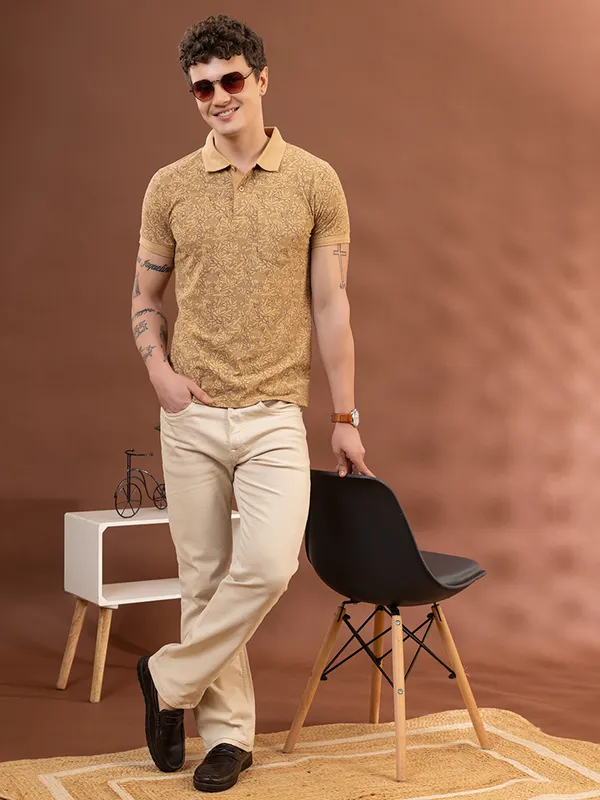 Mustard_Cotton_Printed_Polo