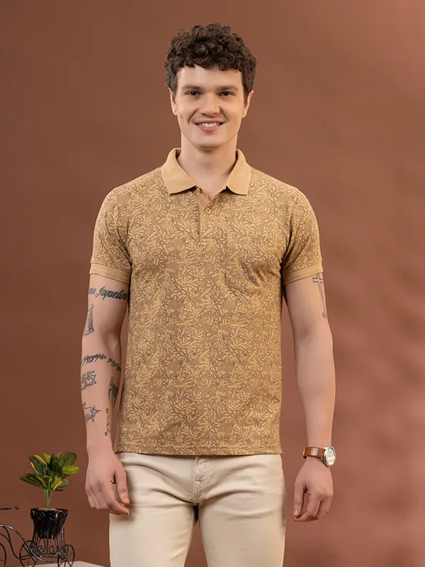 Mustard_Cotton_Printed_Polo
