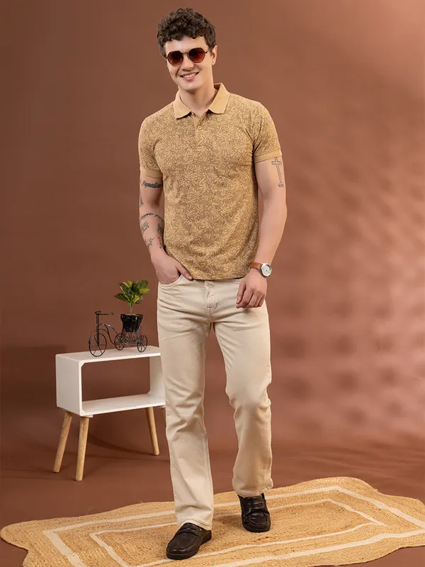 Mustard_Cotton_Printed_Polo