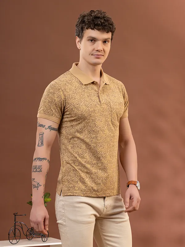 Mustard_Cotton_Printed_Polo