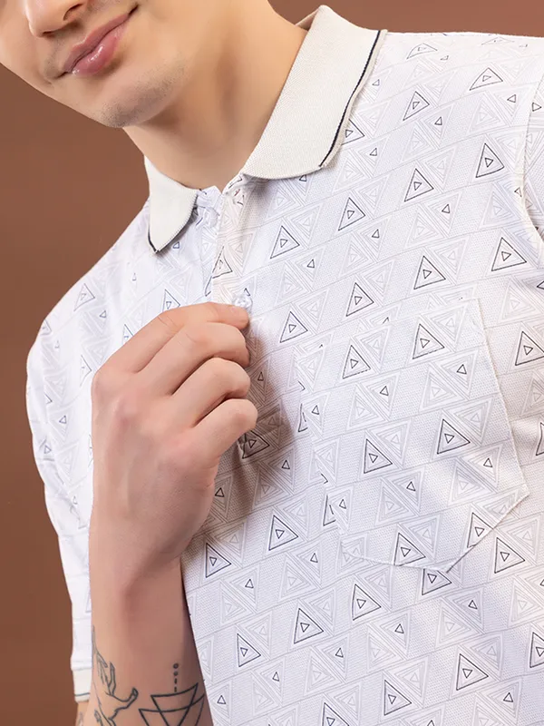 Camel_Cotton_Printed_Polo