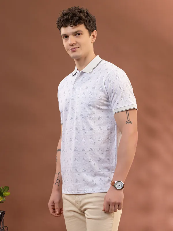 Camel_Cotton_Printed_Polo