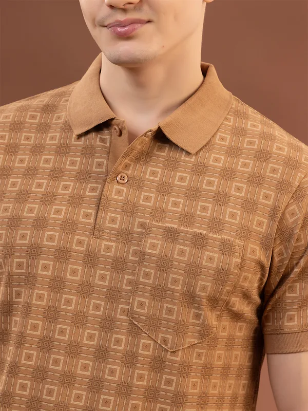 Coffee_Cotton_Printed_Polo