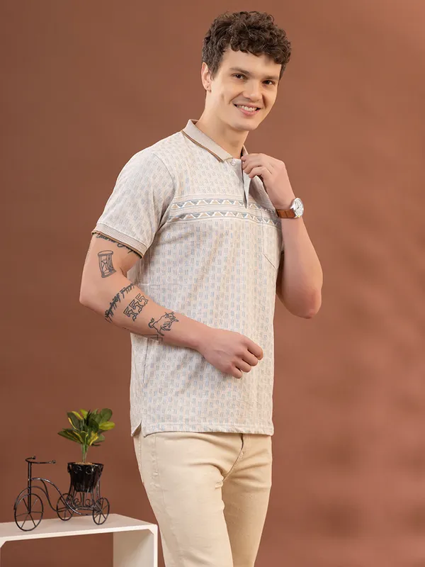 Light_Brown_Cotton_Printed_Polo