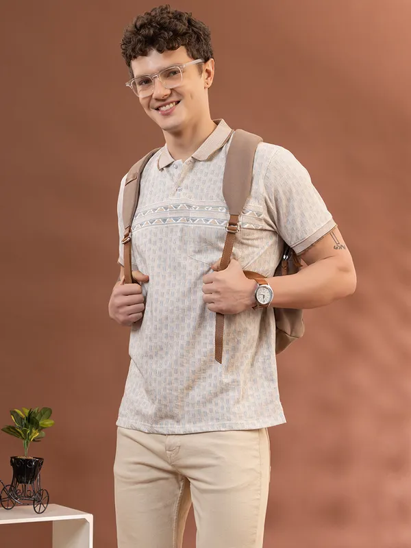 Light_Brown_Cotton_Printed_Polo