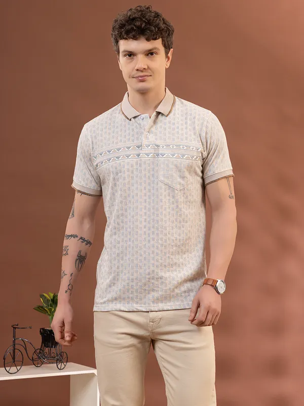 Light_Brown_Cotton_Printed_Polo
