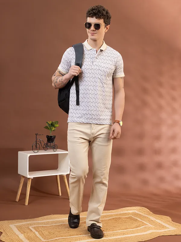 Beige_Cotton_Printed_Polo
