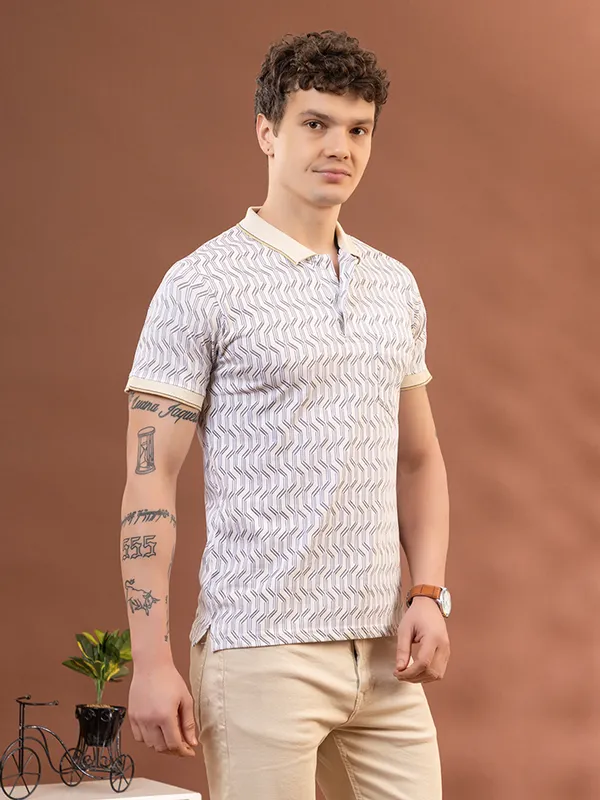 Beige_Cotton_Printed_Polo