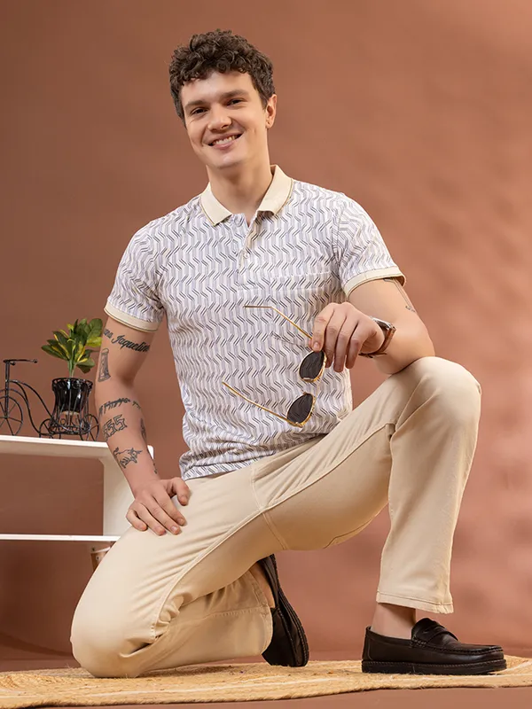 Beige_Cotton_Printed_Polo