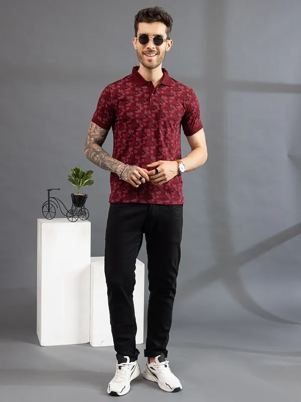 Maroon_Cotton_Polo