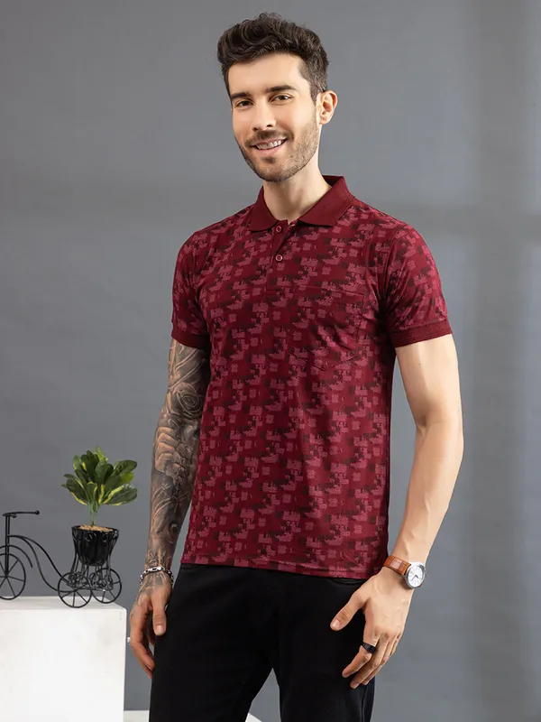 Maroon_Cotton_Polo