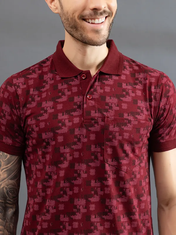 Maroon_Cotton_Polo