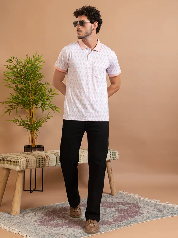 Orange_Cotton_Printed_Polo