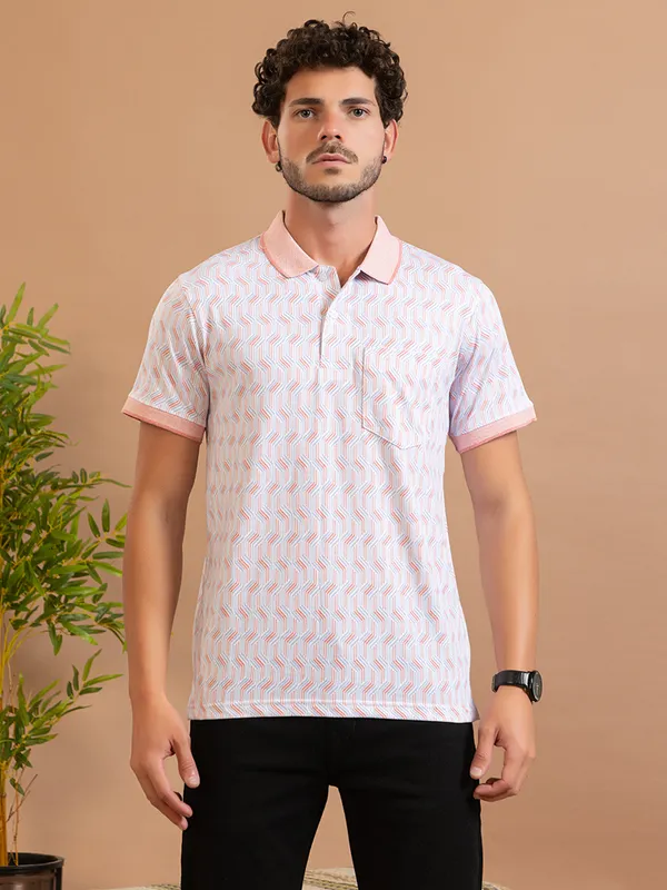 Orange_Cotton_Printed_Polo