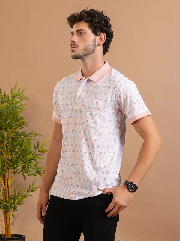Orange_Cotton_Printed_Polo
