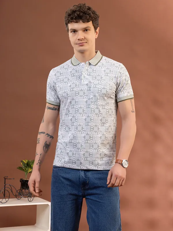 Green_Cotton_Printed_Polo