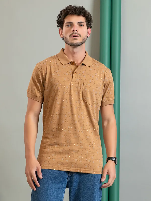 Beige_Cotton_Printed_Polo