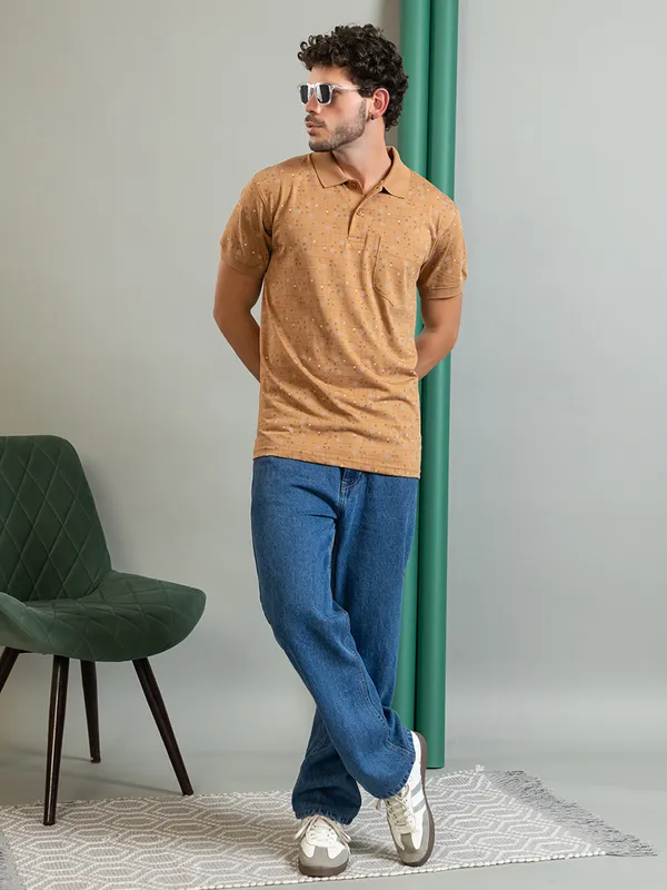 Beige_Cotton_Printed_Polo