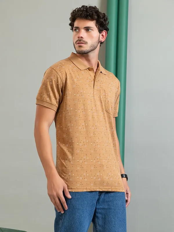 Beige_Cotton_Printed_Polo