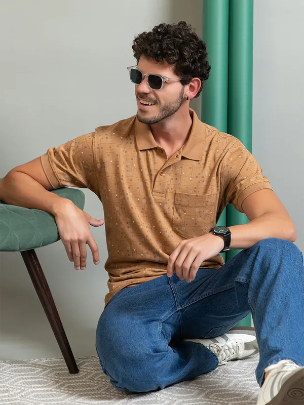 Beige_Cotton_Printed_Polo
