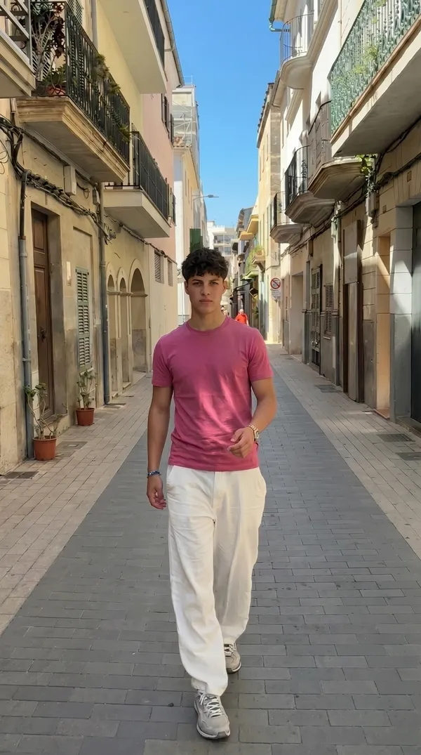 Peach_Solid_Round_Neck_T-Shirt