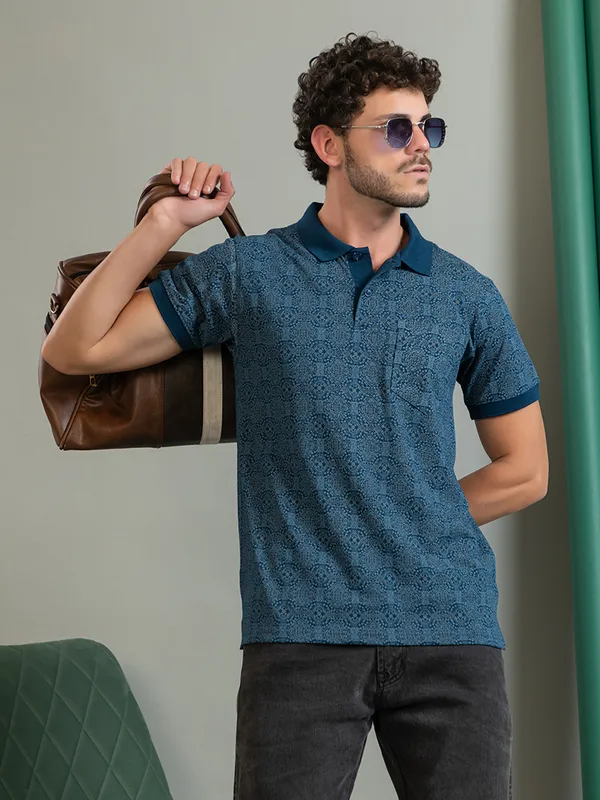Blue_Cotton_Printed_Polo
