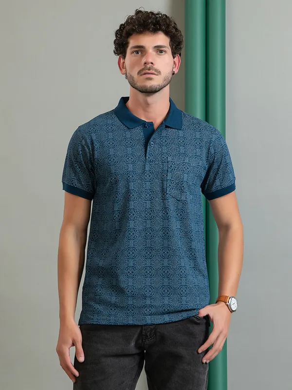 Blue_Cotton_Printed_Polo