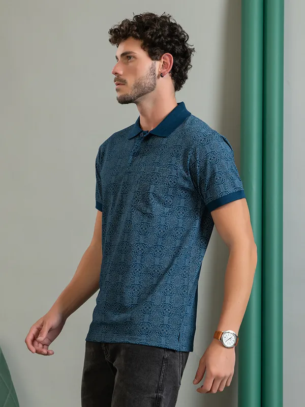 Blue_Cotton_Printed_Polo