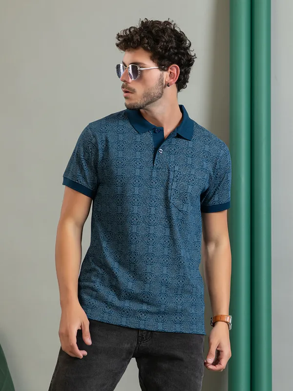 Blue_Cotton_Printed_Polo
