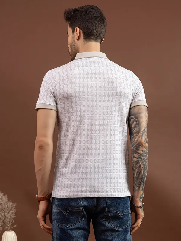 Khaki_Cotton_Printed_Polo