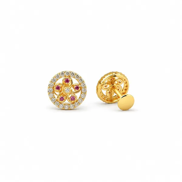 Gold_Finish_Cubic_Zirconia_Stud_Earrings_For_Women