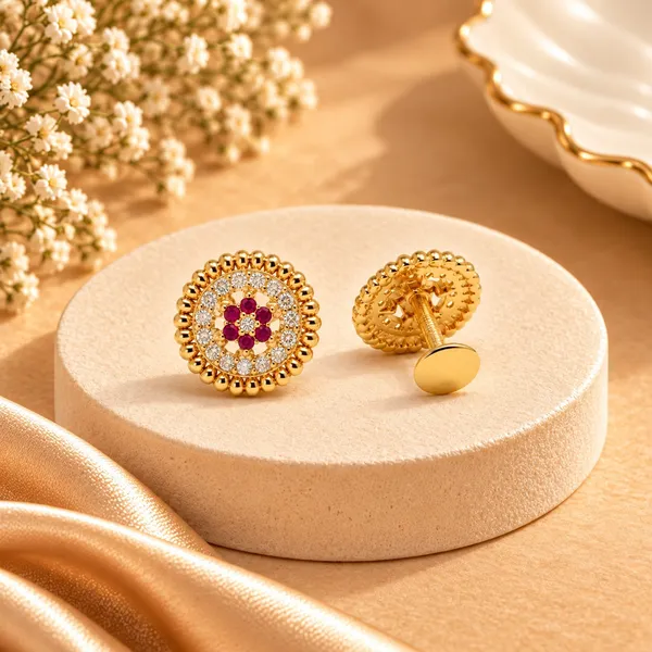Gold_Tone_Floral_Stud_Earrings_for_Women
