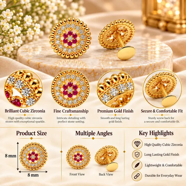 Gold_Tone_Floral_Stud_Earrings_for_Women