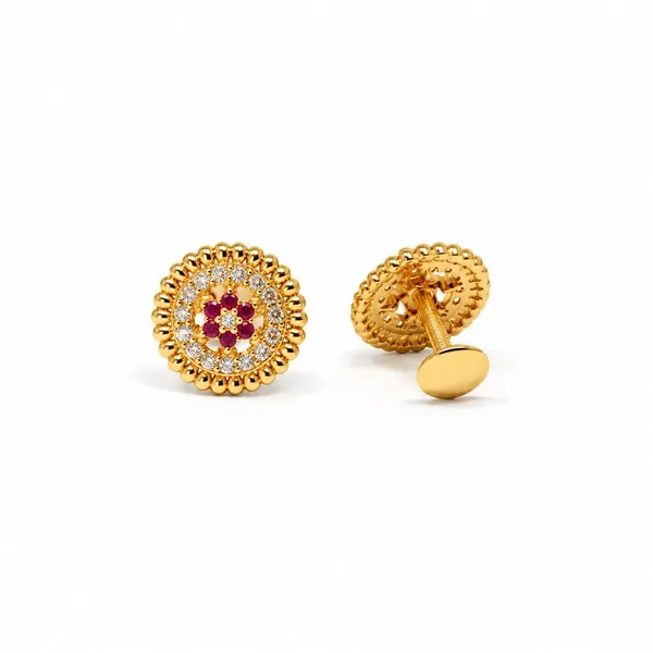 Gold-Tone_Floral_Stud_Earrings_for_Women
