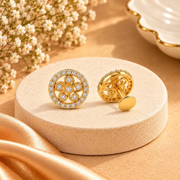 Gold_Round_Crystal_Cufflinks_for_Men