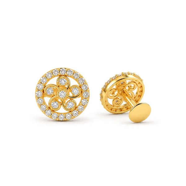 Gold_Round_Crystal_Cufflinks_for_Men