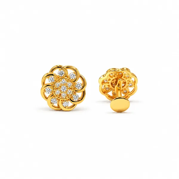 Gold_Tone_Floral_Stud_Earrings_for_Women