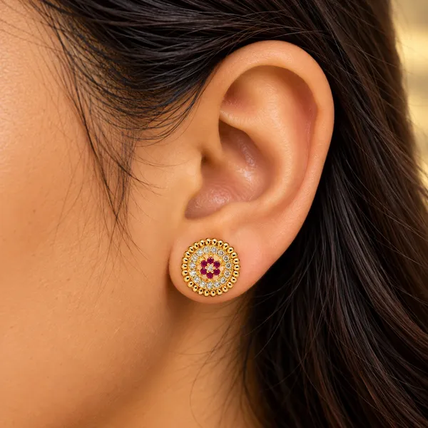 Gold_Tone_Floral_Stud_Earrings_for_Women
