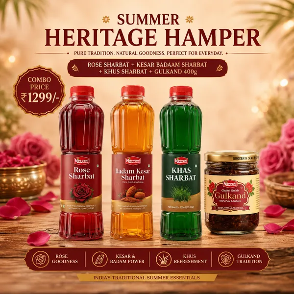 pack_of_4_|_Heritage_hamper_Rose_sharbat,_Badam_kesar_sharbat,_Khas_sharbat_and_Gulkhand